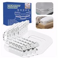 LONGYIFA Bed Sheet Holders 4PCS - Secure Fit Sheetlocks with Non-Slip Strips, Removable Fitted Sheet Corner Holders, Adjustable Corner Clips for Mattress Protectors
