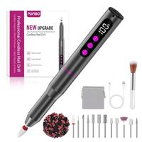 POFIBO Cordless Electric Nail Drill 12 in 1 Rechargeable Electric Nail File Kit with LCD Display, 5 Adjustable Speeds, 35000RPM, for Acrylic & Gel Nails, Manicure & Pedicure