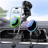 MOKPR for Magsafe Car Mount Charger, 15W for MagSafe Car Charger Magnetic Car Phone Holder for Dashboard Windshield Air Vent Fits iPhone 16/15/14/13/12&Magsafe Case