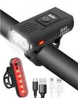 Bike Lights Front and Back, 2025 Upgrade Super Bright 6 Light Modes Bicycle Lights IPX4 Waterproof Cycle Lights, Durable Bike Light Easy To Install USB Rechargeable Mountain Bike Lights For Riding