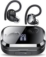 KT1 Wireless Earbuds, Bluetooth 5.3 Headphones, 2025 Wireless Earphones HiFi Stereo Sound with ENC Mic, Sport Headsets in Ear EarHooks for Running,120H Dual LED Display,Rose