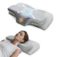 CloudNook Orthopedic Neck Support Pillow, Memory Foam Pillow, Cervical Pillows for Neck and Shoulder Pain with Anti Wrinkle Cooling Silk Cover, Ergonomic Pillow for Side Back Stomach Sleepers, Grey