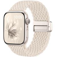 Easuny Braided Band Compatible with Apple Watch Straps 42mm 40mm 41mm 38mm 44mm 46mm 45mm 49mm Women Men - Magnetic Stretchy Elastic Nylon Band for iWatch Strap Series 11 10 SE 9 8 7 6 5 4 3 2 1 Ultra