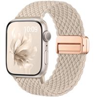 Easuny Braided Band Compatible with Apple Watch Straps 42mm 40mm 41mm 38mm 44mm 46mm 45mm 49mm Women Men - Magnetic Stretchy Elastic Nylon Band for iWatch Strap Series 11 10 SE 9 8 7 6 5 4 3 2 1 Ultra