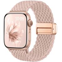 Easuny Braided Strap Compatible with Apple Watch Straps 42mm 40mm 41mm 38mm 44mm 46mm 45mm 49mm Women Men - Magnetic Stretchy Elastic Nylon Band for iWatch Strap Series 10 SE 9 8 7 6 5 4 3 2 1 Ultra