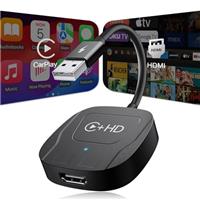 DxInvb Wireless CarPlay Adapter with HDMI, supports mirroring videos/games from multimedia devices with DP function to car