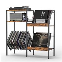 Fulgutonit Vinyl Record Player Stand, 5-Tier Vinyl Storage Record Player Cabinet, Turntable Stand with Record Holder Rack Display Shelf, Hold 200 Albums