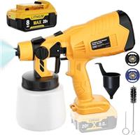 Cordless Fence Paint Sprayer for Fencing and Decking, Spray Gun Handheld Paint Sprayers for Home DIY Painting, 3 Spray Patterns & 1000ml Detachable Tank