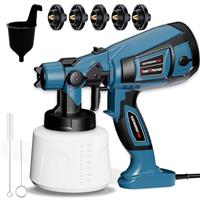 Paint Sprayer, 800W Electric Paint Spray Gun with 1400ML Detachable Container, Fence Paint Sprayer with 5 Brass Nozzles and 3 Patterns