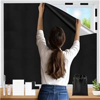 SONITOR Blackout Blinds Stick On 200x148cm, No Drill, Cut to Size, Portable Thermal Curtains with Velcro for Travel, Nursery, Bedroom, Loft, Skylight Windows, Temporary Use