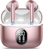 Wireless Earbuds, 2025 New Bluetooth 5.4 Headphones HiFi Stereo with 4 ENC Mic, 40H Mini Ear Buds In-Ear Noise Cancelling Earbuds with LED Screen, Ultra Light USB-C Bluetooth Earphones for Android iOS