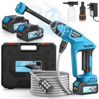 Cordless Pressure Washer, Portable Car Washer with 2 Batteries, 6 in 1 Portable Cordless Pressure Washers with 5M Hose for Car/Floor/Garden Cleaning & Watering
