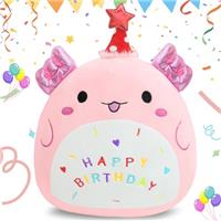AMFUN Happy Birthday Stuffed Animal,Rainbow Birthday Dog Plush Pillow, Soft Puppy Plushed Toy Gifts for Kids Toddlers
