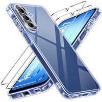 ivoler 3 in 1 Case for Samsung Galaxy A17 4G/5G with 2 Pieces Tempered Glass,[Military Protection] Transparent Anti-Shock Protective Cover-Clear
