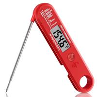 ModHm Digital Meat Thermometer Fast & Accurate Wireless Food Thermometer for Cooking, Baking, BBQ, Oven, and Kitchen Use Meat Thermometer Probe with 304 Stainless Steel (Red)