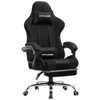 GTPLAYER Gaming Chair, Massage Ergonomic Computer Chair with Footrest and Lumbar Support Height Adjustable with 360-Swivel Seat and Headrest for Office