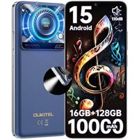 OUKITEL C60 10000mAh Large Battery Mobile Phones(298g) - Newest Android 15 Phone, 120LM Flashlight,16GB RAM+128GB ROM+1TB,6.88" HD+ Large Screen,4G Dual,5G WiFi/Fingerprint/Face ID/GPS(Blue)