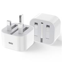 2 Pack USB C Plug Fast ChargeMFI Certified20W Folding USB-C adapter for i Phone 16/15/14/13/12/11/X,iPad, AirPods Pro, Type C-Adapter Fast USB c Charger UK Adapter