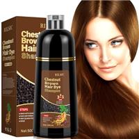 GFEUGS Hair Dye Shampoo, Hair Colour Shampoo 3 in 1 for Grey Hair Beard Coverage - Instant Hair Color Shampoo for Women Men - Long Lasting - Hair Dye Coloring in Minutes