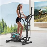 Elliptical Cross Trainer for Home, 16-Level Resistance Magnetic Elliptical Machine, Ultra-Quite Cross Trainer with LCD Monitor, Pulse Sensor for Home Gym, Device Holder, Weight Capacity 130KG