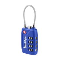 SharkByte 541 TSA Suitcase Locks - 1, 2, 3, 4 Pack 4-Dial Security Travel Combination Padlock, Flexible Cable Travel Lock for Suitcases Luggage Case Travel Bag Gym Locker Code Padlock