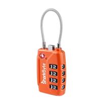 SharkByte 541 TSA Suitcase Locks - 1, 2, 3, 4 Pack 4-Dial Security Travel Combination Padlock, Flexible Cable Travel Lock for Suitcases Luggage Case Travel Bag Gym Locker Code Padlock