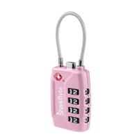 SharkByte 541 TSA Suitcase Locks - 1, 2, 3, 4 Pack 4-Dial Security Travel Combination Padlock, Flexible Cable Travel Lock for Suitcases Luggage Case Travel Bag Gym Locker Code Padlock