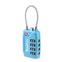 SharkByte 541 TSA Suitcase Locks - 1, 2, 3, 4 Pack 4-Dial Security Travel Combination Padlock, Flexible Cable Travel Lock for Suitcases Luggage Case Travel Bag Gym Locker Code Padlock