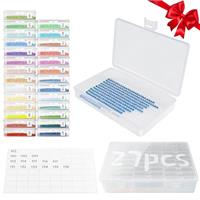 AIKUSICK 27pcs Diamond Painting Storage Containers Trays, Diamond Art Accessories Diamond Painting Trays with Lids, 2-in-1 Storage and Diamond Art Trays, Bead Storage & Line-Up, Box Package