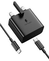 Samsung Fast Charger, 25W USB C Super Fast Charger for Samsung Galaxy S24/S24 Ultra/S23/S23+/S22 Ultra/S22+/S22/Note 10/20/S20/S21/S8/S7, PPS Fast Charger Plug with 2M Type-C Charger Cable KRSEUB