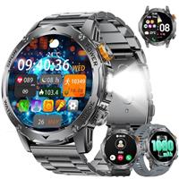 LIGE Military Smart Watch for Men with 1000 mAh Battery/Flashlight,1.75'' HD Touchscreen Smartwatch