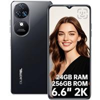 OUKITEL C38 Mobile phones - 24GB+256GB/1TB Smartphone,6.6" HD+ Large Screen,48MP+32MP Camera,5150mAh Battery,4G Dual SIM Free Unlocked Mobile Phones,Face ID/NFC/Fingerprint/GPS,Black