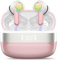 OWMSIC Wireless Earbuds, Bluetooth 5.3 Noise Cancelling Earphones HiFi Stereo with 4 ENC Mic, 48H Bluetooth Earbuds Wireless with LED Power Display, IPX7 Waterproof Ear Buds with iOS Android. Black