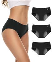 RUIXUE Women Period Pants, Cotton Menstrual Underwear for Women, Heavy Flow Postpartum Leakproof Knickers Extra Protection Pack of 3