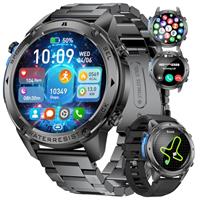 HIRREO GPS Smart Watch for Men 1.43AMOLED Always-on Display Bluetooth Call Smartwatch Male for Android iOS 600 mAh Big Battery,Compass,Pedometer,Heart Rate/Health Monitor, 100+ Sport Mode