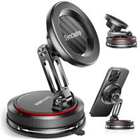 SYNCWIRE MagSafe Car Phone Mount, Suction Cup Phone Holder with N52 Magnets, 360 Rotation, Compatible with iPhone 12-15 Series & MagSafe Cases, with Magnetic Rings & Pad