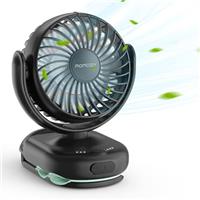 Momcozy Portable Stroller Fan with Clip | 4-Speed Mini-Fan for Carrier | Personal Fans Ultra Light 0.26lb | Gaps 4.5mm | Handheld Cooling | Rechargeable Rotate for Diaper Backpack/Table/Chair