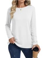 Cuptacc Ladies Tops Crew Neck Long Sleeve Tops Women Basic Womens T Shirts Tunic Longsleeve Casual Tshirt