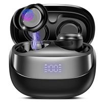 DUSONLAP Wireless Earbuds, Mini Sleep Earbuds Bluetooth 5.4 Headphones In Ear Noise Cancelling Mic, 47H Playtime Ear Buds, IPX7 Waterproof Wireless Earphones, LED Display, Touch Control, USB-C