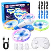 Korffe Mini Drone for Kids Toys for 6-12 Year Old Boys Girls, Birthday Gift for Kids, 6 LED Lighting Modes, RC Quadcopter with 3 Batteries Longer Flight Time
