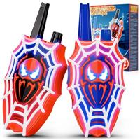 Mirthigig Walkie Talkies for Kids, Web with Red/Blue Lights & Flashing Eyes, Toys Gifts for 3 4 5 6 7 8 10 Year Old Boys Outdoor Camping Garden Birthday Presents for 3 4 5 6 7 8 9 10 Year Old Boy Girl