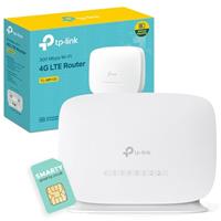 TP-Link TL-MR105 WiFi 4G Router with Free SIM Card, N300Mbps Wireless 4G Cat4 LTE Network, Ethernet Port, Mobile WiFi Router, External Antenna Ports, Plug & Play