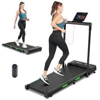 THERUN Folding Treadmill for Home, 2.5HP Under Desk Treadmill w/Remote and LED Display, Foldable Walking Pad w/ 3 Countdown Modes & 12 Programs, Shock Absorption, 1-12KM/H, No assembly