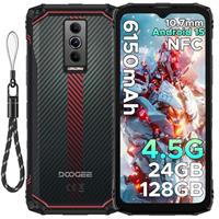 DOOGEE Blade 10 Energy Rugged Smartphone - 10.7mm Ultra-Thin Rugged Phone, 6150mAh Battery Android 15 Phone with 24GB RAM+128GB ROM, 6.56 inch 90Hz Screen 16MP+8MP Cameras/NFC/Dual SIM/Face ID- Green