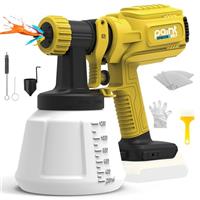 600W Cordless Paint Sprayer for Dewalt 18V/20V Li-ion Battery(Battery Not Included), HVLP Spray Gun with 1200ML Container, Paint Spray Gun For Home Interior and Exterior House Painting