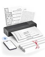 BO4NSHIP A4 Portable Thermal Printer P83 Thermal Printer a4 with 3 Rolls Papers, Wireless Mobile Bluetooth Printer Compatible with Phone & Laptop, Inkless Printer for Home, Office, Car, Study