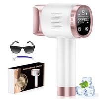 Laser Hair Removal Device, 21J IPL Hair Remval with Painless Ice Cooling Function, 9 Energy Levels Lazer Hair Removal for Women Face Leg Bikini Line and Full Body, Rose Gold