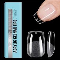 TOMICCA Clear Nail Tips Natural False Nails French Acrylic Nails Artificial Nails Tips for Girls Women, (240 Pcs,15 Sizes)