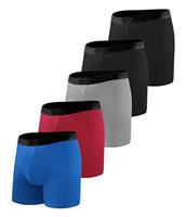BEENIUBEE 5 Pack Incontinence Pants for Men, Washable Mens Boxers with Ultra-Absorbent Protective Pads,Leakproof Reusable Odor Control Underwear Trunks for Going Out Driving Post-Surgery (Black, XL)