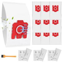10 Packs Dust Bags Replacement Compatible with Miele Hoover GN Vacuum Cleaner Bags Fits for Classic C1 Complete C2 Complete C3, S2 S5 S8 Series with Motor Protection & Exhaust Filters